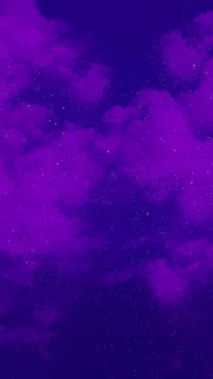 紫色雲彩在閃爍著宇宙能量的星空夜空下漂浮。 — 深紫色美學 GIF 壁紙