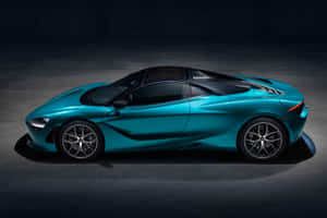 青綠色McLaren 720S超級跑車在攝影棚中聚光燈照射 — 4K 法拉利 壁紙