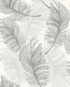 灰色和奶油色調的羽毛圖案壁紙。 — 淺綠色美學動態圖 壁紙