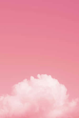 一朵蓬鬆的白雲在柔和的粉紅色天空上 — 淺粉紅色美學動圖 壁紙