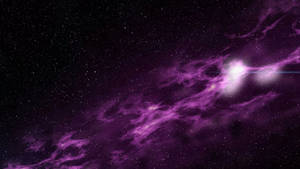 深空中帶有明亮星星的紫色宇宙星雲