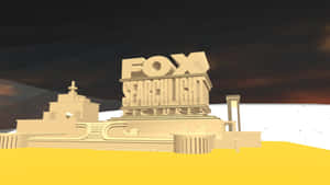 金色Fox Searchlight Pictures標誌以3D渲染，襯托黑暗天空