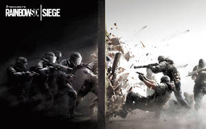 士兵在《Rainbow Six Siege》的爆炸戰鬥中突破牆壁。