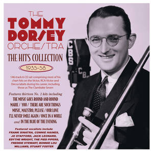 Tommy Dorsey在CBS咪高峰旁手持小號的復古專輯封面。 — 音樂美學 壁紙