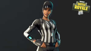 Fortnite Battle Royale 裁判角色，身穿黑白條紋服裝。