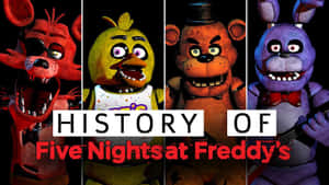 四個來自《Five Nights at Freddy's》的可怕電子動畫角色，眼睛發光。