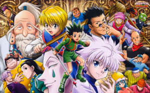 色彩繽紛的 Hunter x Hunter 動畫角色動作姿勢。