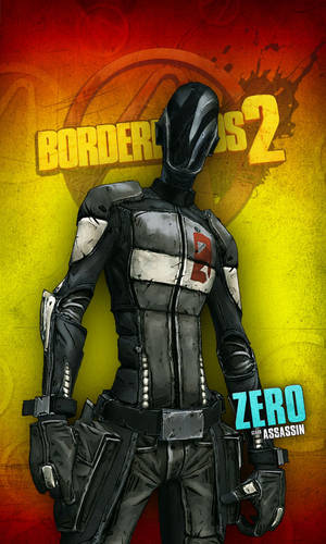 來自 Borderlands 2 的刺客角色，身穿黑色裝備，胸前有紅色數字二。