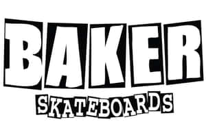 Baker Skateboards 標誌，大膽黑白方塊字