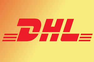 黃橙漸變背景上的紅色DHL標誌