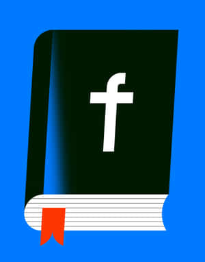 一本帶有Facebook標誌和紅色書籤的書，背景為藍色
