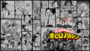 《我的英雄學院》漫畫面板，展示角色在戲劇性姿勢和對話中。 — 超級英雄 壁紙