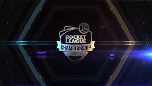 帶有霓虹藍和金色光效的Rocket League Championship Series標誌。 — 火箭 GIF 壁紙