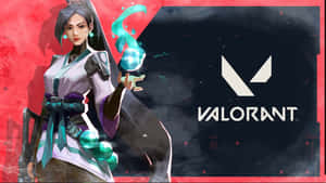 Valorant角色手持發光球體，帶有遊戲標誌