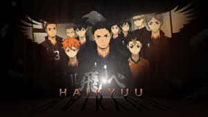 Haikyuu!! 動畫排球隊，擁有發光的眼睛和黑暗的翅膀，擺出戲劇性的姿勢。