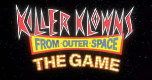 在星空背景下閃耀的復古遊戲標題「Killer Klowns from Outer Space」。