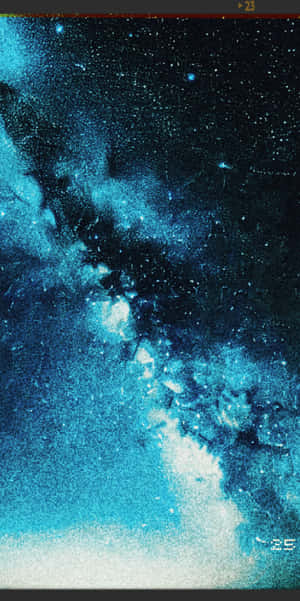數位太空場景中帶有星星的藍白宇宙星雲