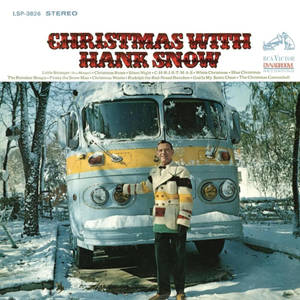 Hank Snow 著住節日外套，企喺被雪覆蓋嘅 vintage 巴士旁邊嘅冬日場景。 — 冬季 壁紙