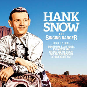 Hank Snow 身穿牛仔服裝在沙漠風景中手持結他。 — 音樂 GIF 壁紙