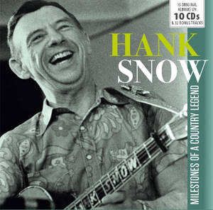 Hank Snow 手持印有他名字的結他，露出燦爛笑容。 — 雪人 壁紙