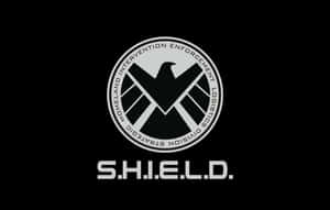 S.H.I.E.L.D. 標誌，帶有鷹徽章和文字，位於黑色背景上。