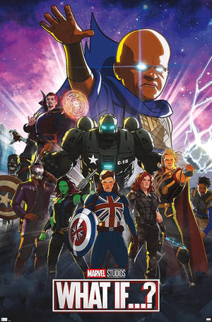 Marvel What If海報，超級英雄擺出宇宙戰鬥姿勢。