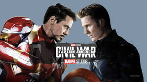 來自Marvel《美國隊長3：英雄內戰》的鐵甲奇俠與美國隊長對峙。