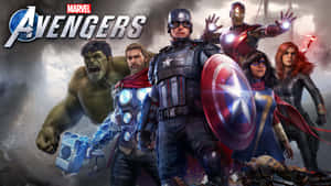 Marvel 復仇者聯盟團隊穿著戰鬥裝備，手持發光的武器和盾牌。 — 漫威超級英雄 壁紙