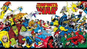 Marvel超級英雄與反派在Infinity War中的混亂戰鬥場景。