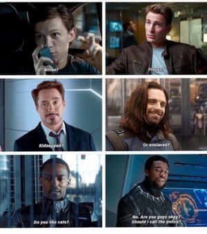 六位Marvel超級英雄對涉及貓的神秘情況表現出困惑和擔憂。 — 拼貼 GIF 壁紙