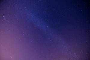 銀河系在深紫色和藍色的夜空中閃耀，伴隨著無數星星。
