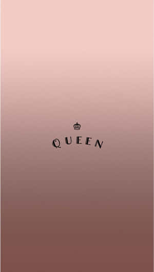 在玫瑰金漸變背景上，文字 queen 上方有皇冠。 — 女王 GIF 壁紙