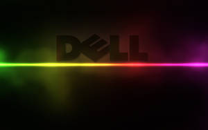 深色背景上帶有彩色光條的 Dell 標誌