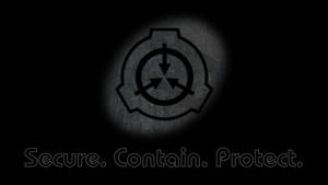 牆上聚光燈下帶有「Secure Contain Protect」文字的SCP Foundation標誌。 — Cia標誌 壁紙