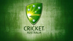 Cricket Australia 標誌，位於帶有紋理的綠色背景上，帶有星星和草地設計。