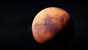 太空中的火星行星，有星星和黑暗的天空