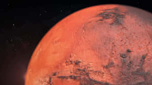 紅色行星火星，有隕石坑同山谷，喺星空下 — 火星 GIF 壁紙