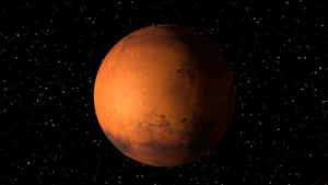 火星在星星背景下發出橙色光芒