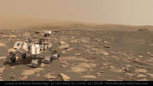 探測車在火星上探索岩石地形