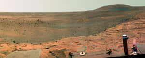 火星上的探測車探索紅色岩石景觀。 — 火星 GIF 壁紙