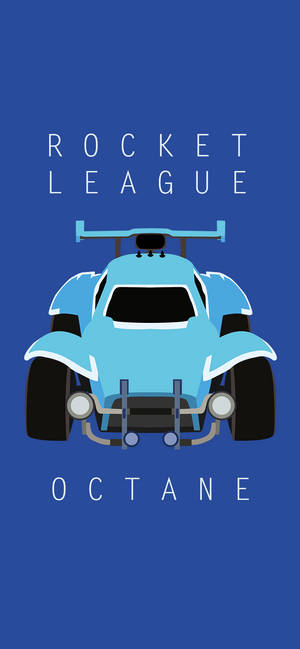 淺藍色Rocket League Octane賽車從後方觀看，背景為藍色。