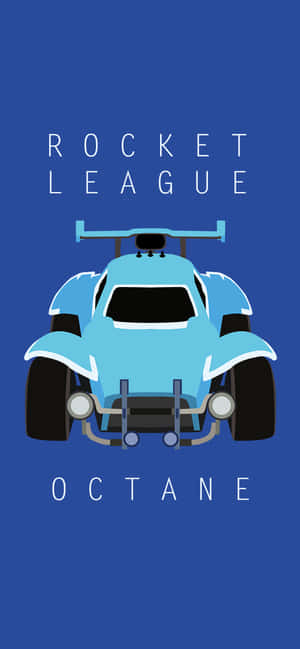 藍色背景上的Rocket League Octane汽車圖形 — iPhone 16 壁紙