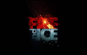 FIRE 和 ICE 文字設計，上半部為火紅，下半部為冰藍。