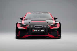 工作室環境中的黑色和紅色Audi RS 3 LMS賽車 — Surface Pro 壁紙