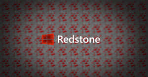 灰色背景上帶有紅色圓點的Redstone標誌。