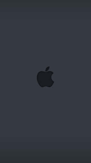 黑色Apple標誌居中在深灰色背景上。