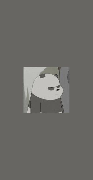 一隻憤怒的卡通熊貓，瞇著眼睛，皺著眉頭。