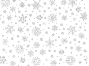 白色背景上的銀色雪花圖案，適合冬季裝飾。 — 雪 壁紙