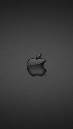 黑色Apple標誌在深灰色紋理背景上