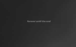 深灰色紋理背景，中央有白色文字，寫著「forever until the end」